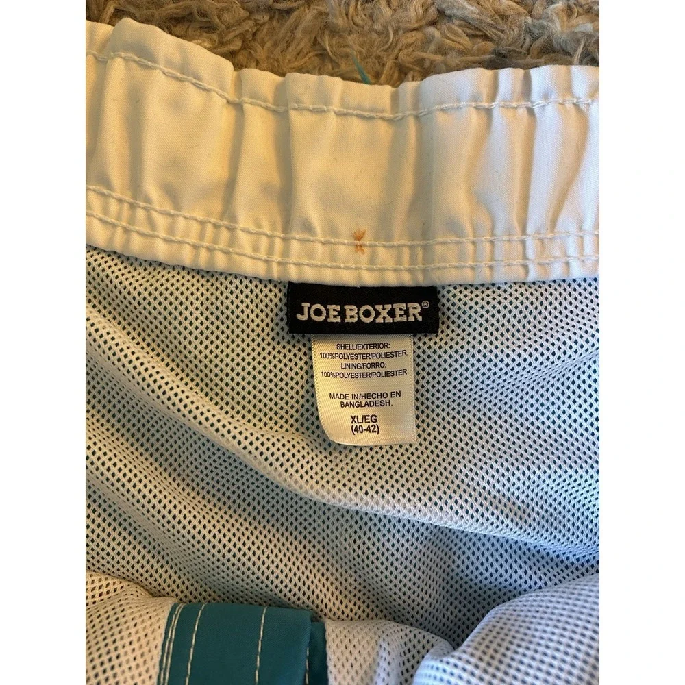Vintage Y2K Joe Boxer Mens XL Swim Trunks Board Shorts Teal Cargo NWT Sears